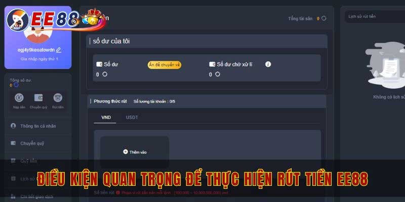 lưu ý khi rút tiền ee88
